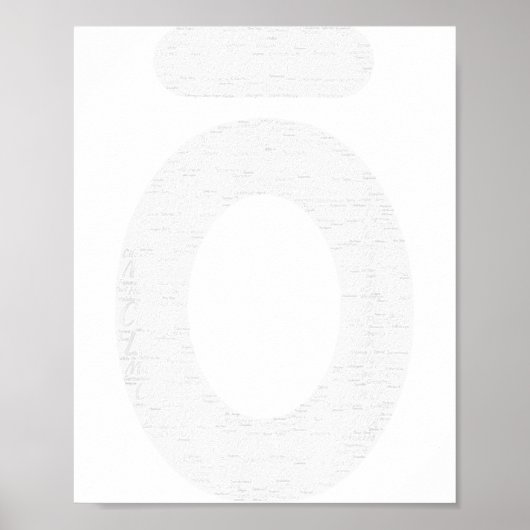 Poster Large O Essential Oil White Words (Devant)
