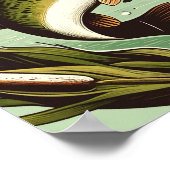 Poster Largemouth Bass angler Fisherman Father's day (Coin)