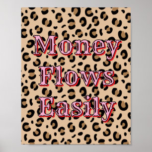 Poster L'argent coule facilement Affirmation de manifesta