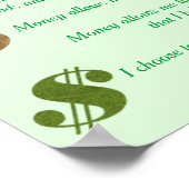 Poster L'argent est bon, affirmations positives signes de (Coin)