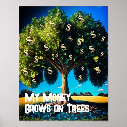 Poster L'argent grandit sur les arbres Prospérité Richess (Devant)