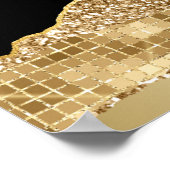 Poster Larmes à Glam Or et Noir Accueil d'anniversaire (Coin)