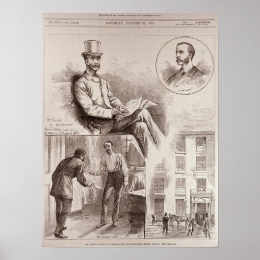 Poster L'arrestation de M. C.S. Parnell, député (Devant)