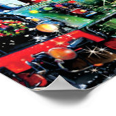 Poster l'arrivée de père Noël et du train de noël (Coin)