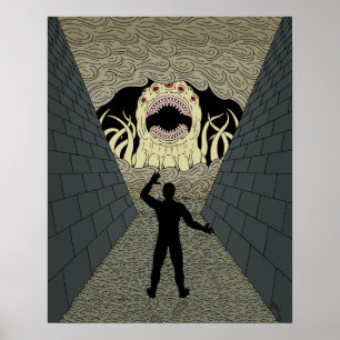 Poster L'arrivée du dévoreur, étrange art d'horreur