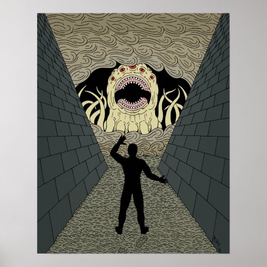 Poster L'arrivée du dévoreur, étrange art d'horreur (Devant)