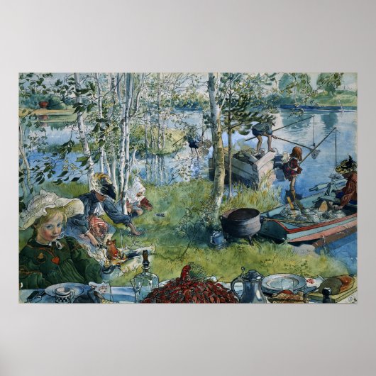 Poster Larsson - Pêche à l'écrevisse (Extrait de A Home) (Devant)