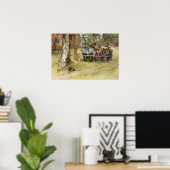 Poster Larsson - Petit déjeuner sous le grand bouleau (Bureau à domicile)