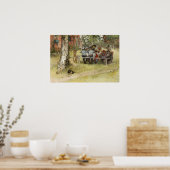 Poster Larsson - Petit déjeuner sous le grand bouleau (Cuisine)