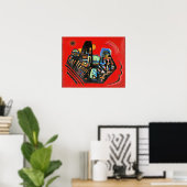 Poster L'art abstrait de Kandinsky, Noir-Rouge, (Bureau à domicile)