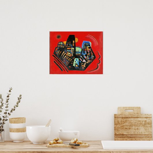 Poster L'art abstrait de Kandinsky, Noir-Rouge, (Cuisine)