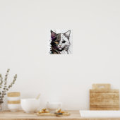 Poster L'art Abstrait d'un chat (Cuisine)