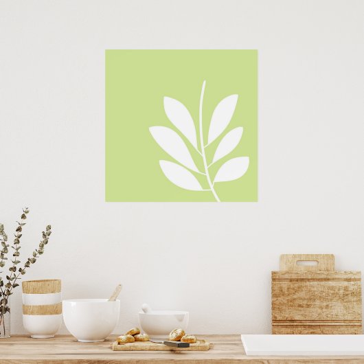 Poster L'art abstrait feuille (Cuisine)