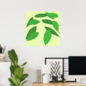 Poster L'art abstrait feuille (Bureau à domicile)