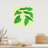 Poster L'art abstrait feuille (Cuisine)