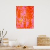 Poster L'art Abstrait orange et rose pour tous (Cuisine)