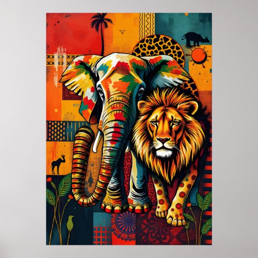 Poster L'art animalier africain de la faune (Devant)