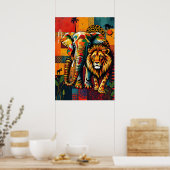 Poster L'art animalier africain de la faune (Cuisine)