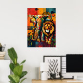 Poster L'art animalier africain de la faune (Bureau à domicile)
