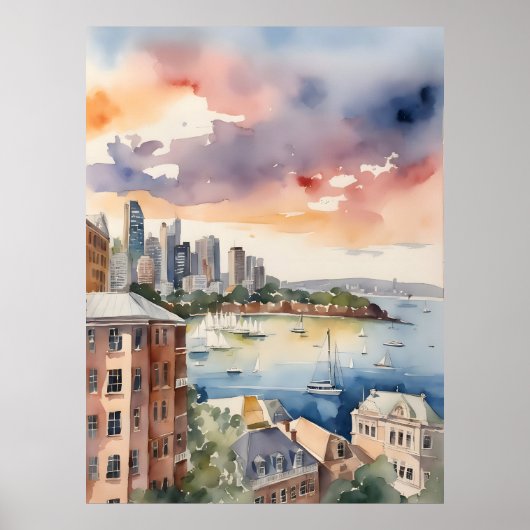 Poster L'art aquarelle de Sydney (Devant)