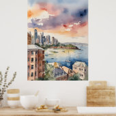 Poster L'art aquarelle de Sydney (Cuisine)