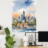 Poster L'art aquarelle de Sydney (Bureau à domicile)