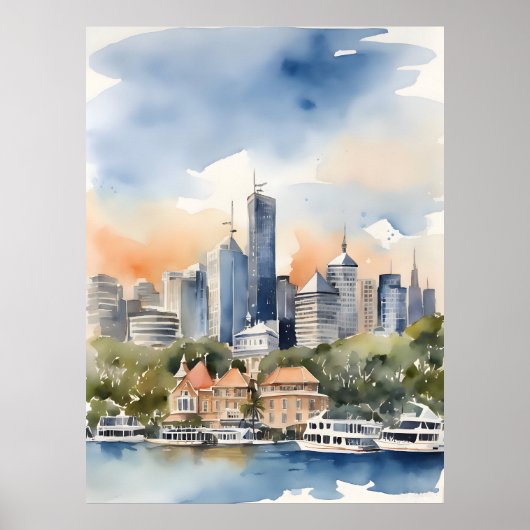 Poster L'art aquarelle de Sydney (Devant)