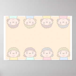 Poster L'art aux couleurs pastel mettant en vedette les s