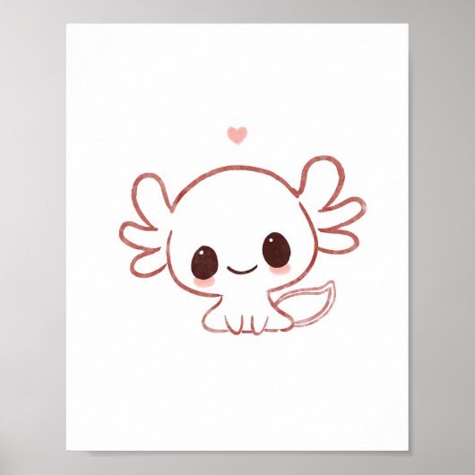 Poster L'art Axolotl art mignon (Devant)