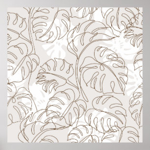 Poster L'art botanique minimal sans couture motif. m trop