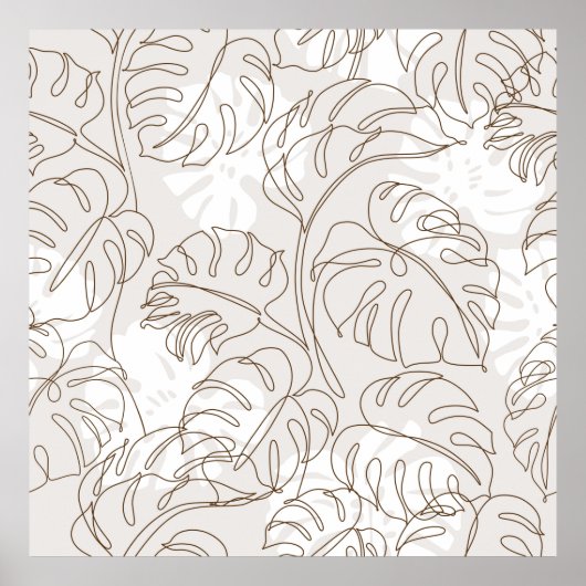 Poster L'art botanique minimal sans couture motif. m trop (Devant)