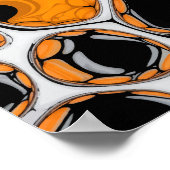 Poster L'art bulle en orange, noir et blanc (Coin)