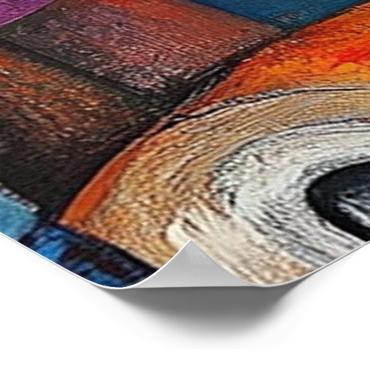 Poster L'art coloré du poisson Abstrait (Coin)