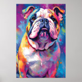 Poster L'art de Bulldog coloré (Devant)