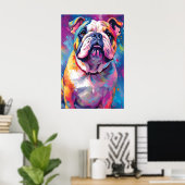 Poster L'art de Bulldog coloré (Bureau à domicile)