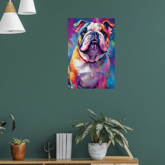 Poster L'art de Bulldog coloré (Salon 1)