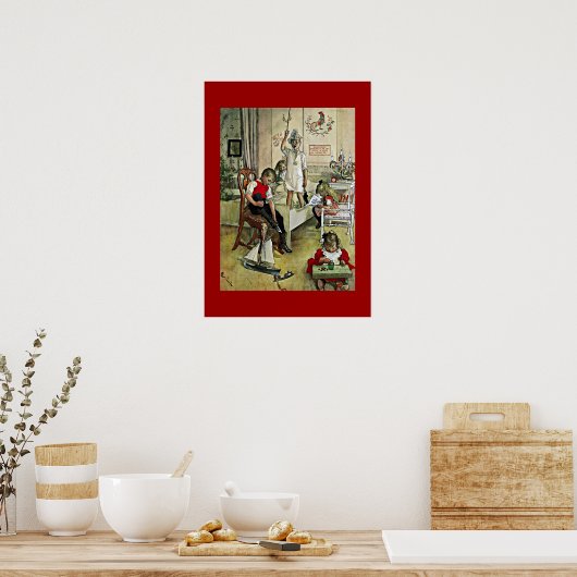 Poster L'art de Carl Larsson : matin de Noël, (Cuisine)