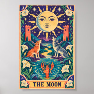 Poster L'art de la carte de tarot de la Lune Occultisme r