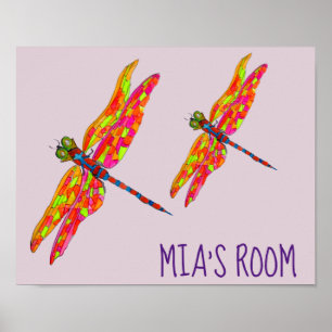 Poster L'art de la chambre des enfants dragonfly