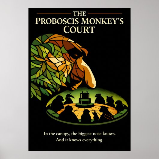 Poster L'art de la cour du singe nez proboscis (Devant)