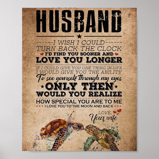 Poster L'Art De La Femme À Mon Mari T'Aime Plus Longtemps (Devant)