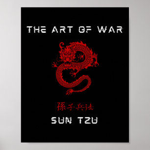 Poster L'Art De La Guerre Soleil Tzu Traditionnel Rouge C