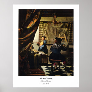 Poster L'art de la peinture de Johannes Vermeer vers 1668