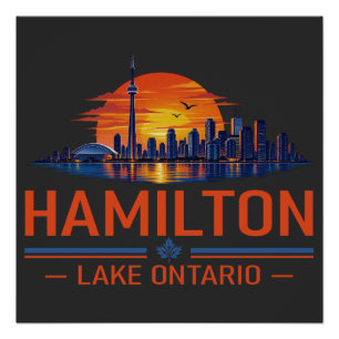 Poster L'art de la skyline du lac Ontario à Hamilton au c