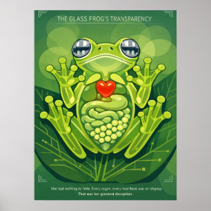Poster L'art de la transparence de la grenouille de verre