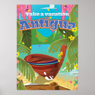 Poster L'art de l'affiche de voyage d'Antigua Island.