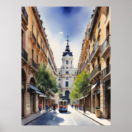 Poster L'art de l'aquarelle à Madrid (Devant)