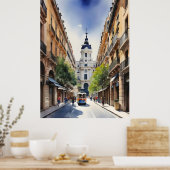 Poster L'art de l'aquarelle à Madrid (Cuisine)