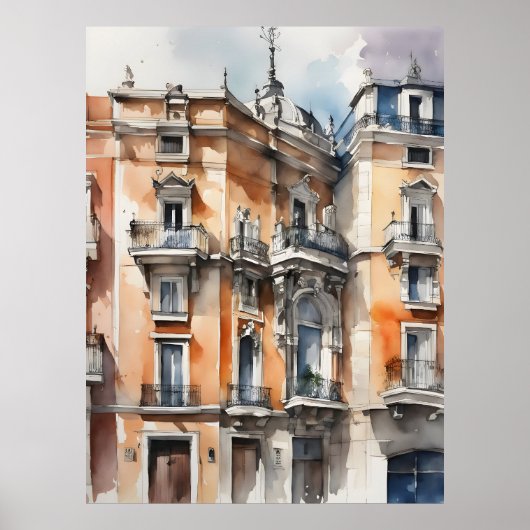 Poster L'art de l'aquarelle à Madrid (Devant)
