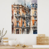 Poster L'art de l'aquarelle à Madrid (Cuisine)